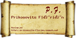 Prikosovits Flórián névjegykártya